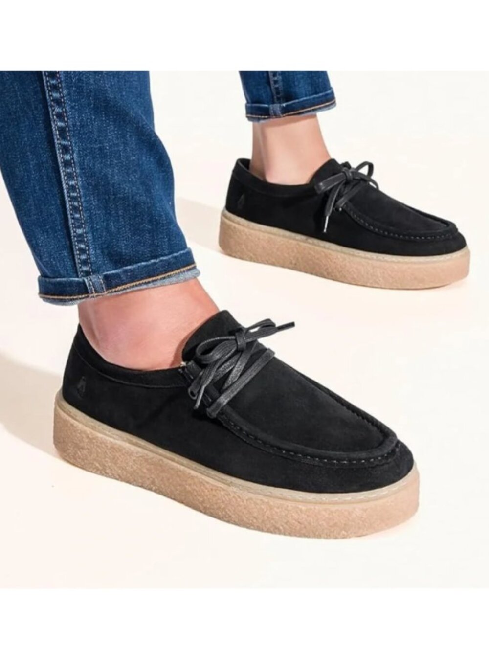 Hush Puppies Bridget Sneaker Platform Suede Black Gum Women's 10